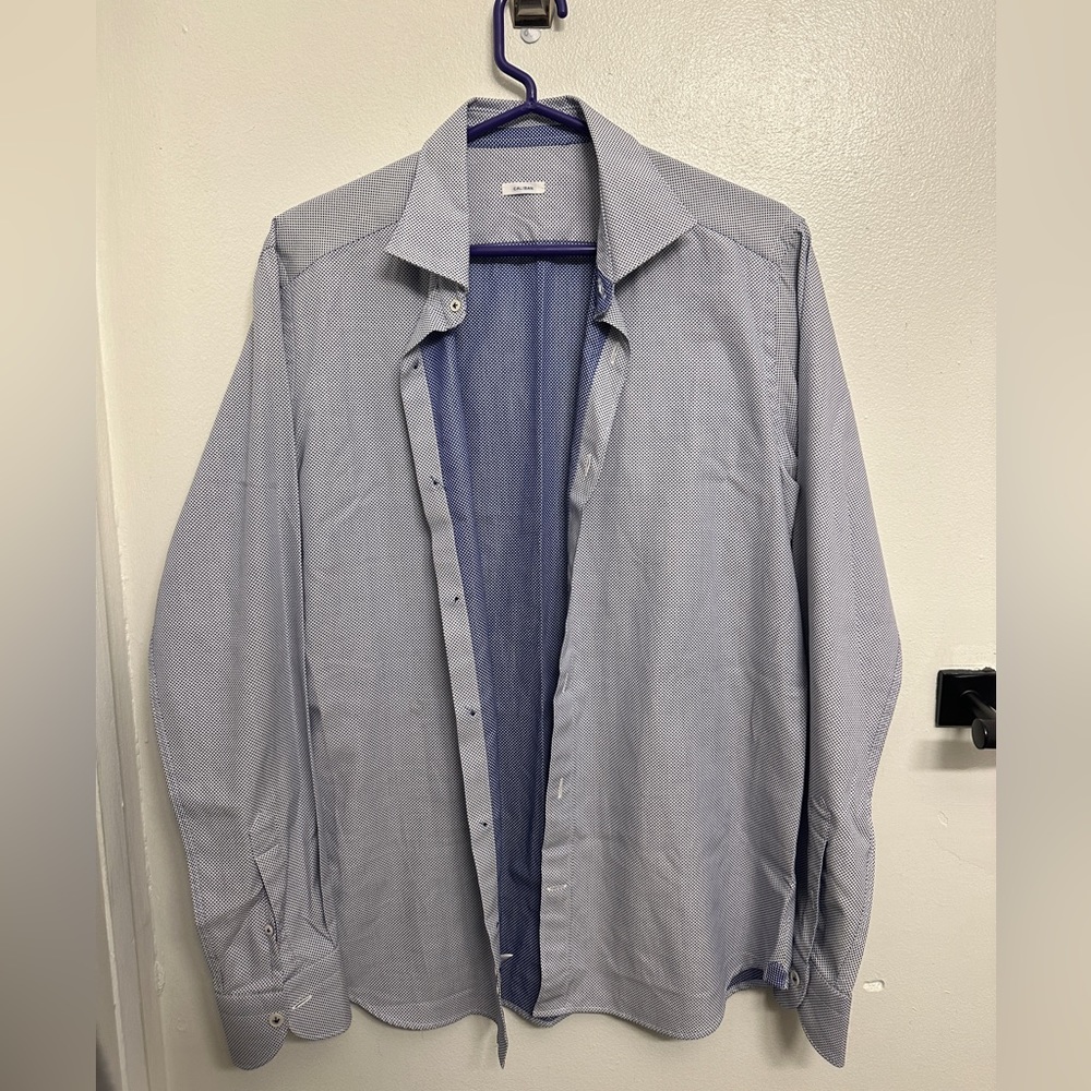 CALIBAN men’s blue button down